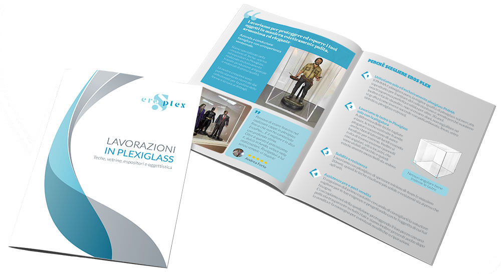 La brochure creata da Nicola Stoia e il suo team per Eros Plex